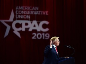 U.S. President Donald Trump speaks during the annual Conservative Political Action Conference (CPAC) in National Harbor, Maryland, on March 2, 2019.
