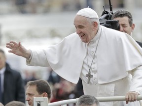 Pope Francis arrives for his weekly general audience, in St. Peter's Square, at the Vatican, Wednesday, March 27, 2019.