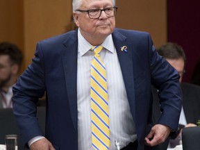 Public Safety and Emergency Preparedness Minister Ralph Goodale waits to appear before the Senate Committee on National Security and Defence in Ottawa, Monday, March 18, 2019.