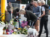 Locals pay tribute to those who were killed in an attack at the Al Noor Mosque as on March 16, 2019 in Christchurch, New Zealand.