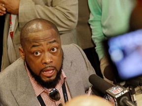 Pittsburgh Steelers head coach Mike Tomlin speaks to the media during the NFC/AFC coaches breakfast at the annual NFL football owners meetings, Tuesday, March 26, 2019, in Phoenix.