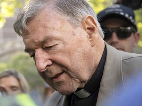 Cardinal George Pell arrives at the County Court in Melbourne, Australia on Feb. 27, 2019.