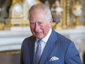 Britain's Prince Charles attends a reception at Buckingham Palace on March 5 to mark the 50th anniversary of his investiture as the Prince of Wales.