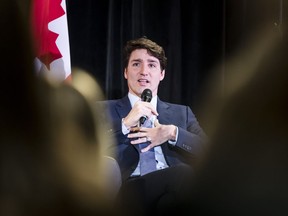 Prime Minister Justin Trudeau participates in an armchair discussion at the Prospectors & Developers Association of Canada Convention in Toronto on Tuesday, March 5, 2019.