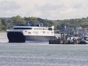 The CAT, a high-speed passenger ferry, departs Yarmouth, N.S. heading to Portland, Maine on its first scheduled trip on June 15, 2016. The Nova Scotia government says it will fund the renovation of the ferry terminal in Bar Harbor, Maine at an expected cost of $8.5-million, while providing another $13.8 million to operate the ferry service in 2019-20. The move is aimed at accommodating a shift of ports by the already heavily subsidized ferry service that runs between Yarmouth, N.S., and the U.S. state.