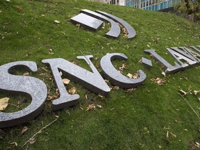 The front lawn of the headquarters of SNC-Lavalin is seen in Montreal on Thursday, Nov. 6, 2014.