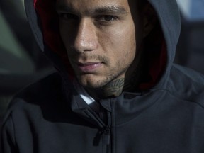 Toronto FC's new signing Gregory van der Wiel poses for a photo following a news conference in Toronto on Monday February 5, 2018. Toronto FC has severed its ties with van der Wiel, paying the Dutch international defender to go away.