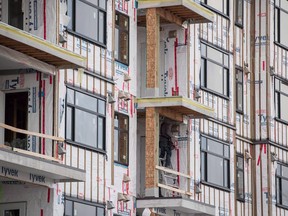 The Landing condo development is seen under construction in Langley, B.C., on Monday December 10, 2018. The British Columbia government and an industry association are backing a new code to reduce harassment, bullying and hazing to encourage more women to pursue careers in construction.THE CANADIAN PRESS/Darryl Dyck