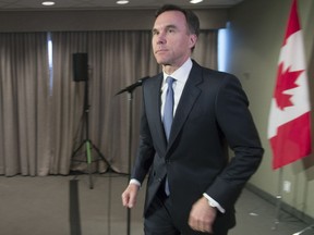 Federal Finance Minister Bill Morneau holds a media availability in Toronto on Thursday February 28, 2019. When the Liberals release the book-end budget to their mandate, Canadians should expect to hear arguments that years of deficit spending have put the economy on stronger footing.