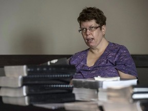 Beth MacLean, the woman at the centre of a human rights case dealing with persons with disabilities and their attempts to move out of institutions, testifies at the inquiry in Halifax on Tuesday, March 6, 2018. A human rights inquiry has found that the human rights of people with intellectual disabilities were violated by confining them in a Nova Scotia hospital ward for over a decade.THE CANADIAN PRESS/Darren Calabrese