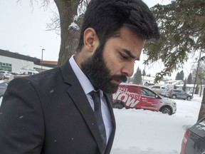 Jaskirat Singh Sidhu leaves his sentencing hearing Thursday, January 31, 2019 in Melfort, Sask. Family members forever changed by the Humboldt Broncos hockey bus crash are speaking out before Friday's sentencing of the truck driver who caused the collision.