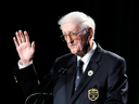 Sports writer Dan Jenkins receives a lifetime achievement award during the World Golf Hall of Fame inductions in St. Augustine, Florida, on May 2, 2012.