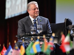 Former U.S. Vice President Al Gore, founder of the Climate Reality Project, speaks with youth climate activists durung a panel discussion on global climate, Friday, March 15, 2019, in Atlanta.