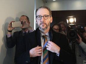 Gerald Butts, former principal secretary to Prime Minister Justin Trudeau, leaves after appearing before the House of Commons justice committee regarding the SNC-Lavalin affair, March 6, 2019.