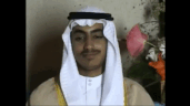 An undated graphic of Hamza bin Laden released by the CIA. In this graphic, he is allegedly at his wedding.
