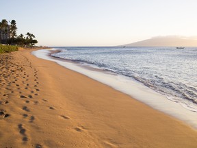 Sunset on Kaanapali Beach near Lahaina.