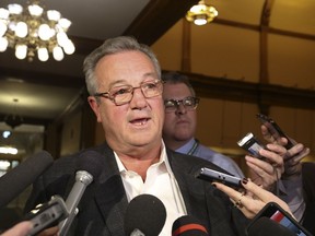 MPP Randy Hillier speaks to the media at Queens Park after being suspended from caucus over comments he made.