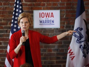 2020 Democratic presidential candidate Sen. Elizabeth Warren speaks to local residents during an organizing event, Friday, March 1, 2019, in Dubuque, Iowa.