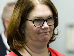 Liberal MP Jane Philpott leaves a caucus meeting on Parliament Hill in Ottawa on Feb. 27, 2019. She has resigned from cabinet over the SNC-Lavalin scandal and the treatment of former attorney general Jody Wilson-Raybould.