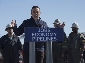 Alberta UCP Leader Jason Kenney speaks at Total Energy Services in Leduc, Alta., on Tuesday, March 19, 2019.