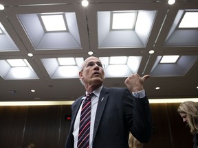 Clerk of the Privy Council Michael Wernick leaves after appearing before the Standing Committee on Justice and Human Rights regarding the SNC Lavalin affair, on Parliament Hill in Ottawa on Wednesday, March 6, 2019.