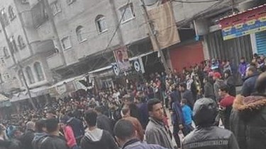 Image posted to the Twitter account GazaLiveB2B purporting to show a Gaza demonstration against the enclave's miserable economic situation.