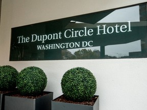 In this Nov. 7, 2015, file photo, the Dupont Circle Hotel in Washington. An autopsy has found that blunt force trauma to the head was the cause of death for a former aide to Russian President Vladimir Putin whose body was found in the hotel. District of Columbia police spokesman Officer Hugh Carew confirmed the autopsy results for Mikhail Lesin on March 10, 2016.