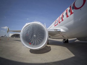 An Ethiopian Airlines Boeing 737 Max 8 sits grounded at Bole International Airport in Addis Ababa, Ethiopia.