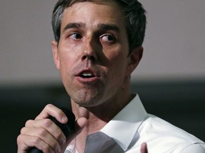Former Texas congressman Beto O'Rourke makes a point during a campaign stop at Keene State College in Keene, N.H., Tuesday, March 19, 2019. O'Rourke announced last week that he'll seek the 2020 Democratic presidential nomination.