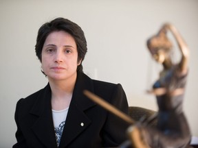 Iranian lawyer Nasrin Sotoudeh is pictured in her office in Tehran on Nov. 1, 2008.