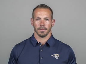 FILE - In this 2018 photo, Ted Rath, a member of the Los Angeles Rams' coaching staff, poses for a picture. Rath, the NFL football team's director of strength training and performance, is on a leave of absence after being arrested in January and charged with three misdemeanor counts of sexual battery. Rath was arrested and released on $5,000 bail on Jan. 15, five days before the Rams beat New Orleans in the NFC championship game, according to Ventura County Sheriff's Department spokesman Eric Hatlee. The incident occurred June 15, but the subsequent investigation didn't result in charges and an arrest until seven months later. (AP Photo, File)