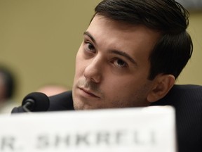 FILE - In this Thursday, Feb. 4, 2016 file photo, former Turing Pharmaceuticals CEO Martin Shkreli attends the House Committee on Oversight and Reform Committee hearing on Capitol Hill in Washington. Shkreli, who provoked outrage with a 5,000 percent hike in the price of a vital drug, is serving a seven-year sentence in federal prison for securities fraud.