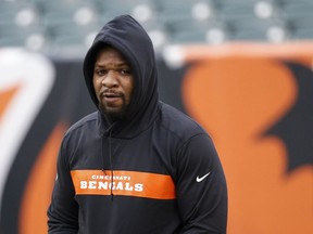 FILE - In this Dec. 16, 2018, file photo, Cincinnati Bengals outside linebacker Vontaze Burfict walks the field during practice before an NFL football game against the Oakland Raiders in Cincinnati. The Bengals terminated the contract of Burfict on Monday, March 18, 2019, releasing him to free agency.