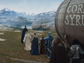 FILE--This undated file image provided by Anheuser-Busch shows a scene from the company's Bud Light 2019 Super Bowl NFL football spot. Bud Light attacked rival brands in its Super Bowl ads, but it was the corn industry that felt stung. The spots trolled rival brands that use corn syrup. One showed a medieval caravan schlepping a huge barrel of corn syrup to castles owned by Miller and Coors. The National Corn Growers Association rebuked the brand for boasting that Bud Light does not use the ingredient. The association, which says it represents 40,000 corn farmers nationwide, tweeted that America's corn farmers were "disappointed" in Bud Light, and thanked Miller Lite and Coors Light for "supporting our industry." (Anheuser-Busch via AP, File)