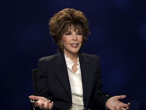 FILE - In this Oct. 19, 2016 file image taken from video, songwriter Carole Bayer Sager appears during an interview in New York about her new memoir, "They're Playing Our Song."  Bayer Sager will receive the Johnny Mercer Award by the Songwriters Hall of Fame in June 2019. The Oscar- and Grammy-winner, who was inducted into the Songwriters Hall in 1987, will earn the organization's highest honor on June 13 at its 50th induction ceremony in New York City. (AP Photo)