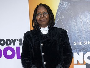FILE - In this Oct. 28, 2018 file photo, Whoopi Goldberg attends the world premiere of "Nobody's Fool" in New York. Goldberg received a standing ovation from the audience and hugs from her castmates as she returned to "The View." She surprised everyone as she appeared on the ABC program Thursday, less than a week after she said in a video that she nearly died of pneumonia.
