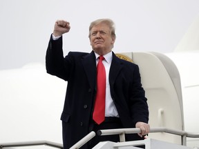 President Donald Trump arrives at Lima Allen County Airport, Wednesday, March 20, 2019, in Lima, Ohio.
