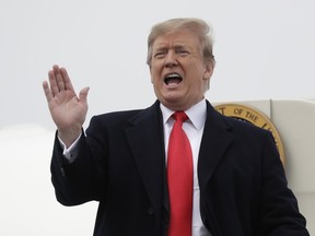 President Donald Trump arrives at Lima Allen County Airport, Wednesday, March 20, 2019, in Lima, Ohio.