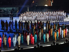 A general view of the opening ceremony of the Special Olympics World Games at Zayed Sports City Stadium in Abu Dhabi, the capital of the United Arab Emirates, on March 14, 2019.
