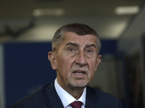 Czech Republic Prime Minister Andrej Babis answers questions during an interview with The Associated Press, before his departure for official visit of The United States, in Prague, Czech Republic, Tuesday, March 5, 2019. Ahead of his meeting with US President Donald Trump in the White House on Thursday, Babis told The Associated Press the United States should now use its influence and position of a U.N. Security Council permanent member to help negotiate peace in Syria.