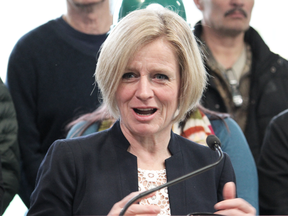 Alberta NDP Leader Rachel Notley speaks at a press conference in Fort McMurray on March 27, 2019.