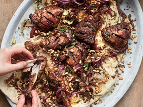 Roast chicken with sumac and red onions