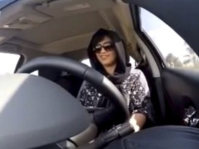 Screen capture from a Nov. 30 2014 video made by Loujain al-Hathloul as she drove towards the Saudi border from the United Arab Emirates.