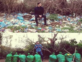 A screenshot showing one of the #trashtag challenge pictures.