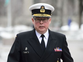 Vice-Admiral Mark Norman arrives to court in Ottawa on Thursday, March 28, 2019.