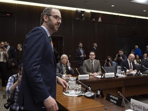 Gerald Butts, former principal secretary to Prime Minister Justin Trudeau, prepares to appear before the Standing Committee on Justice and Human Rights regarding the SNC Lavalin Affair, on Parliament Hill in Ottawa on Wednesday, March 6, 2019.