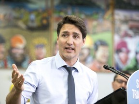 Prime Minister Justin Trudeau visits LiUNA Local 607 to announce and highlight components of Budget 2019‚Äôs Canada Training Benefit in Thunder Bay, Ont., Friday, March 22, 2019. Trudeau has announced a May byelection in British Columbia to fill a seat vacated by a former New Democrat.