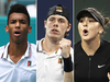 Canada’s young rising tennis stars, left to right: Felix Auger-Aliassime, Denis Shapovalov and Bianca Andreescu.