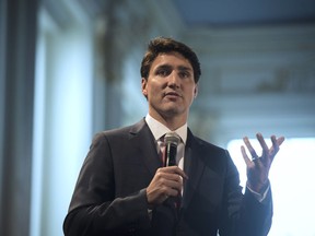 Prime Minster Justin Trudeau delivers remarks to supporters at a Liberal donor appreciation event in Toronto on Wednesday, March 27, 2019.