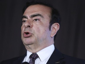 In this May 12, 2016, photo, former Nissan Motor Co. President and CEO Carlos Ghosn speaks during the press conference in Yokohama, near Tokyo. Japan's Kyodo News service said Tuesday, March 5, 2019,  a Tokyo court has okayed release of detained Nissan ex-chairman Carlos Ghosn on bail.